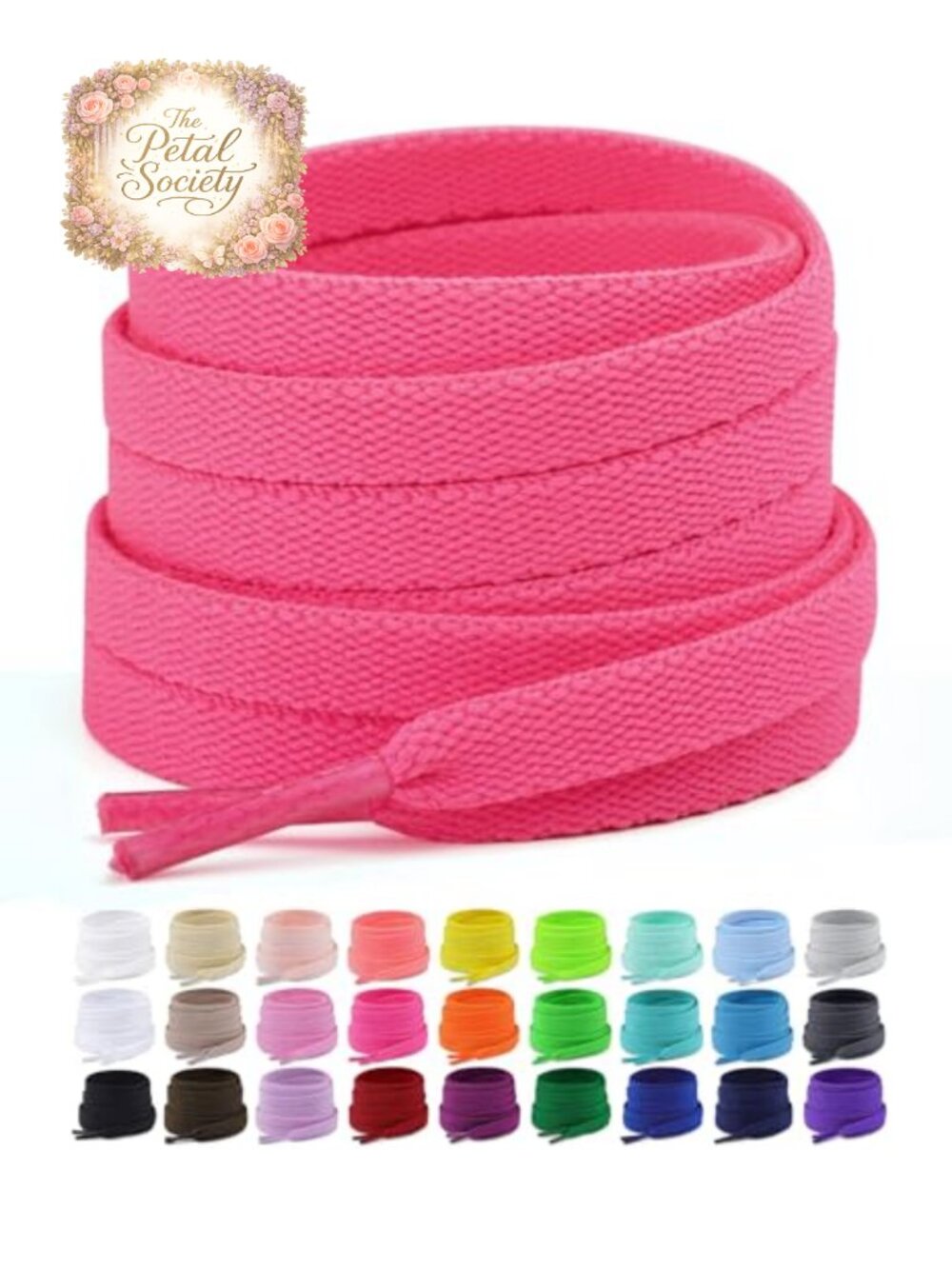 2 Pair Flat Shoelaces 5/16in Polyester Sneaker Shoe Laces